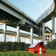 Above: The Mexi-Canadian Overpass looms over a barn in Pawhuska, OK.